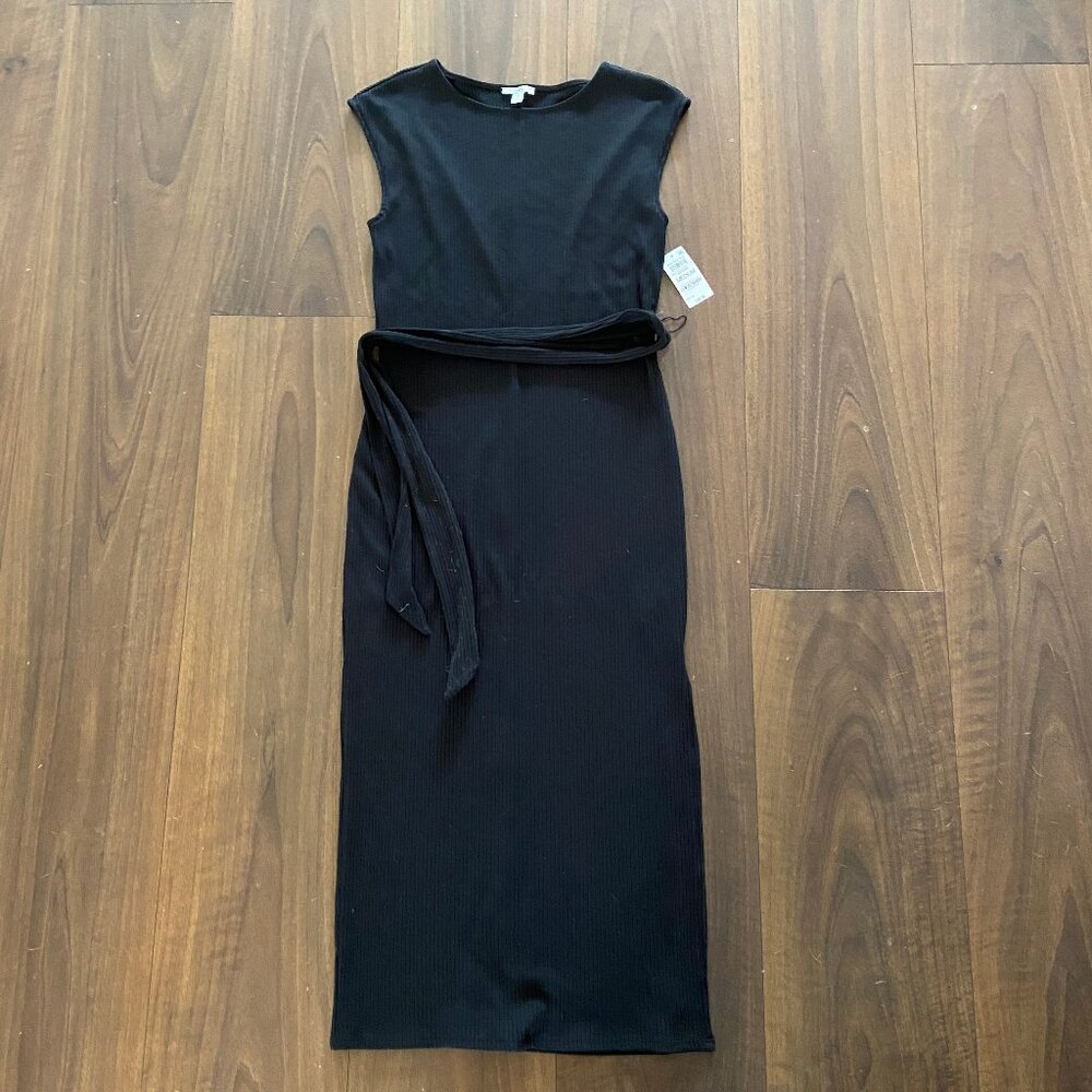 NWT Bar III Long Black Ribbed Sleeveless Midi Dress - Size M